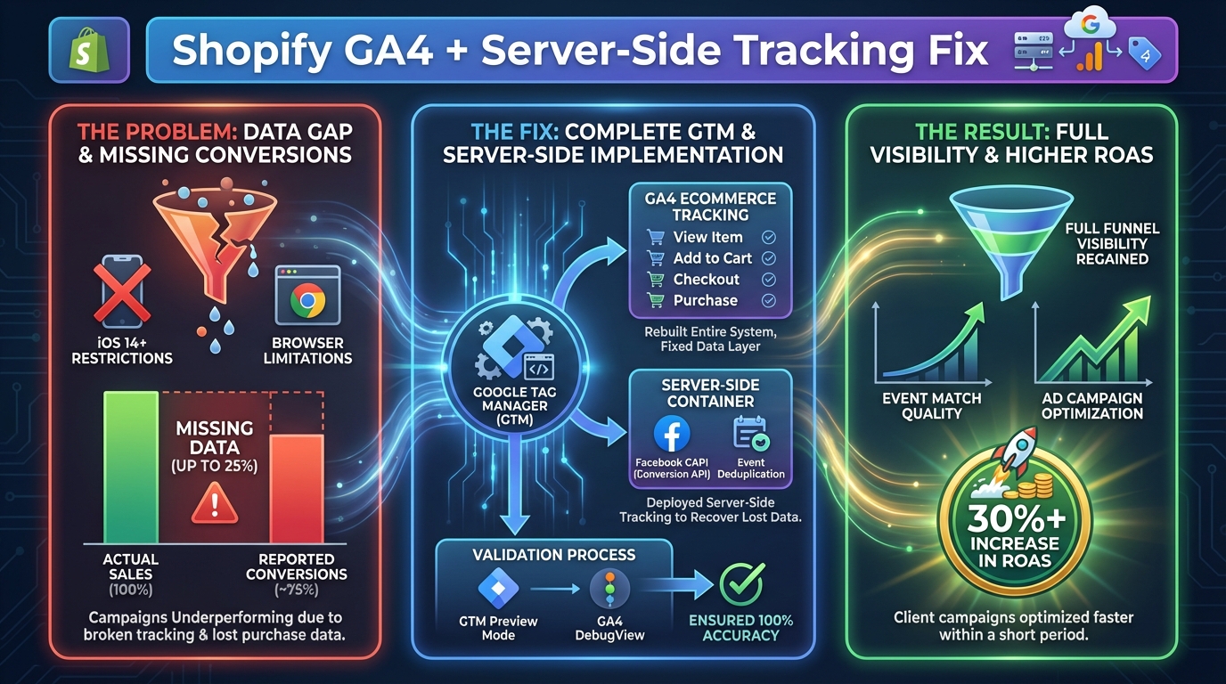 Shopify GA4 + Server-Side Tracking Fix